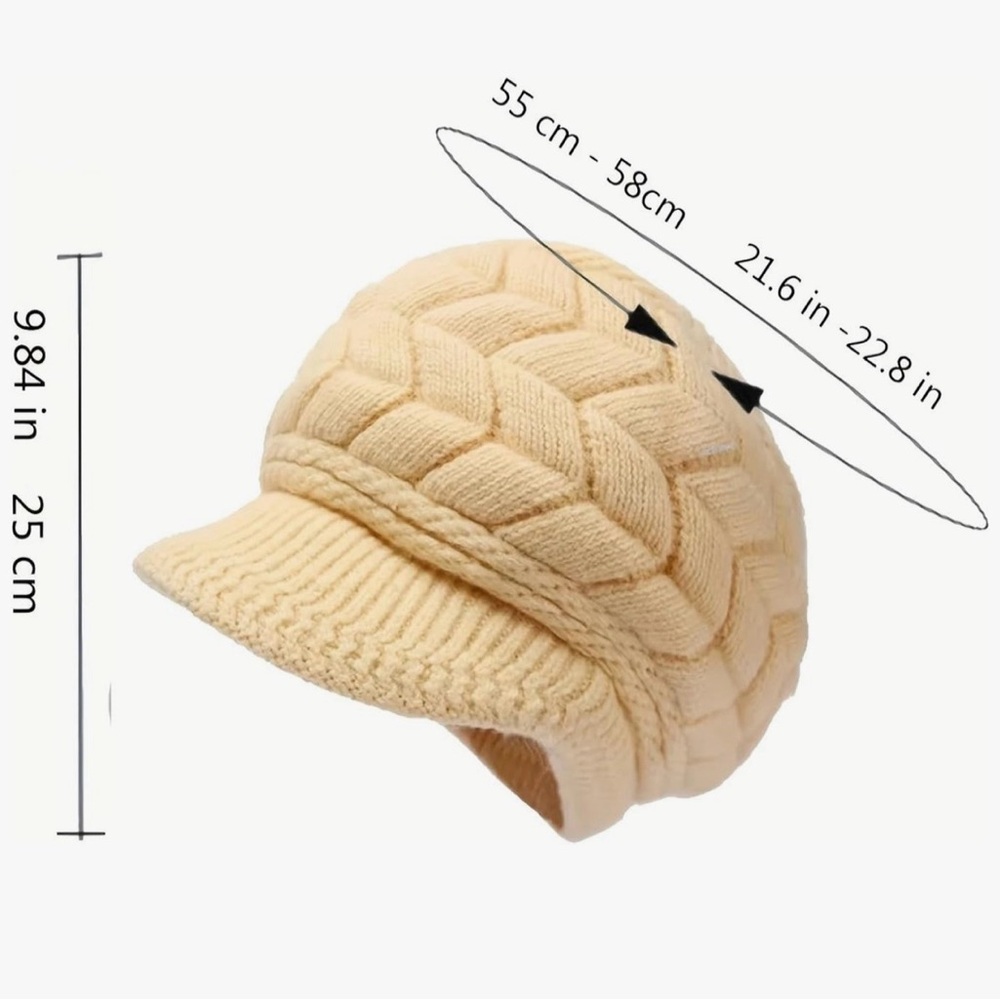 Chunky Knit Tan Women's Hat - Picture 7 of 7